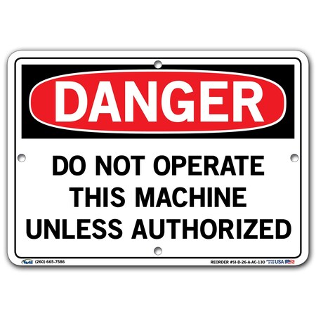 Vestil Aluminum Composite Sign, 7-1/2" Height, 10-1/2" Width, Aluminum Composite, Rectangle, English SI-D-26-A-AC-130